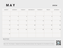 2026 AccesSurf Wall Calendar