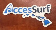 Sticker: AccesSurf Hawaiian Islands Logo - Blue, Small, Borderless Die-Cut Sticker